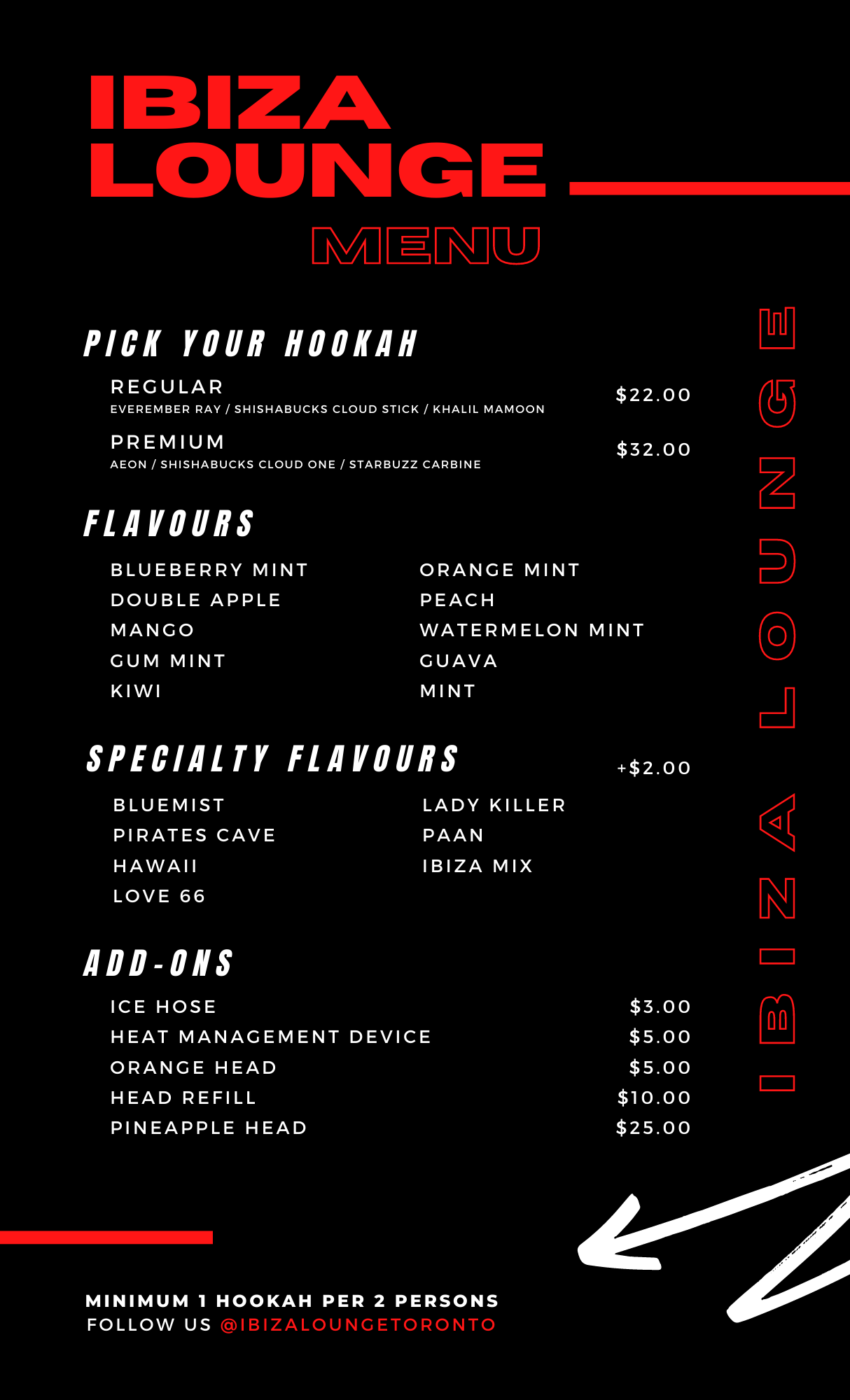 Ibiza Menu